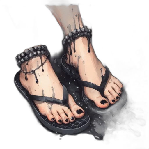 shoes, jewelry, watercolor, photorealistic transparent PNG cut-out
