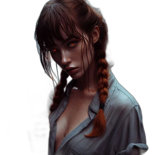 face, dress, hair, dragon transparent PNG cut-out