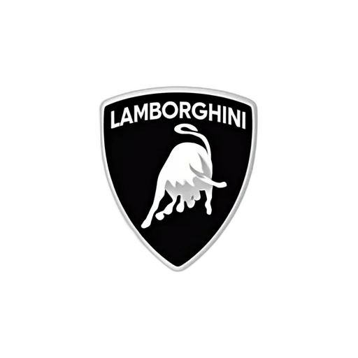 lamborghini, logo, white, circle transparent PNG cut-out