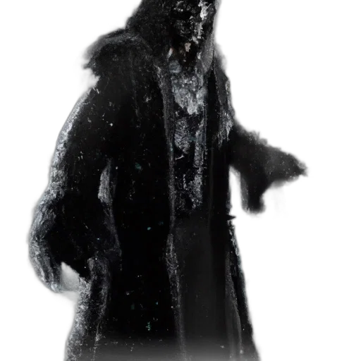mask, jacket, staff, creature transparent PNG cut-out