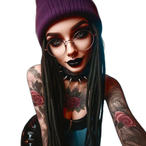 hat, face, jewelry, dress transparent PNG cut-out