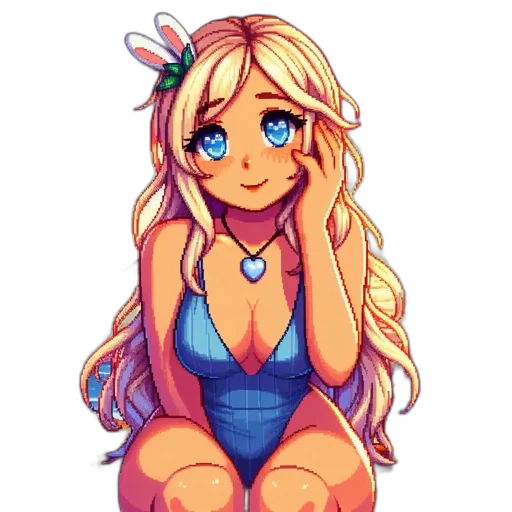 dress, pixel art, anime, cartoon transparent PNG cut-out