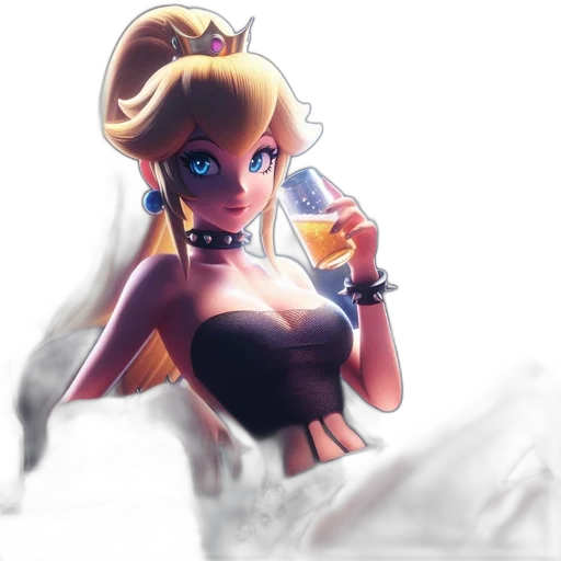 dress, crown, bottle, anime transparent PNG cut-out