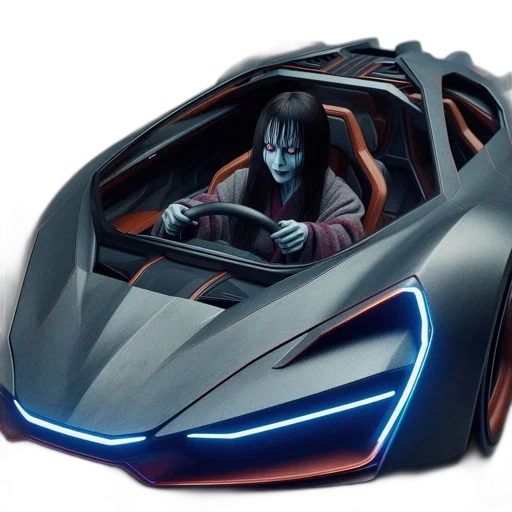 car, robot, concept art, cyberpunk transparent PNG cut-out