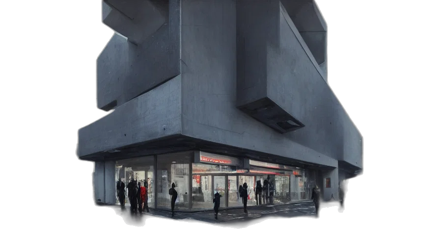 building, concept art, 3d render, photorealistic transparent PNG cut-out