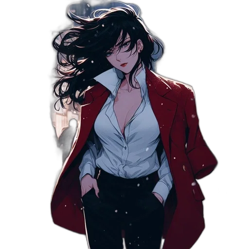 jacket, dress, staff, concept art transparent PNG cut-out