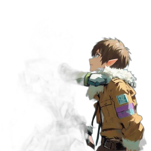 weapon, jacket, robot, staff transparent PNG cut-out