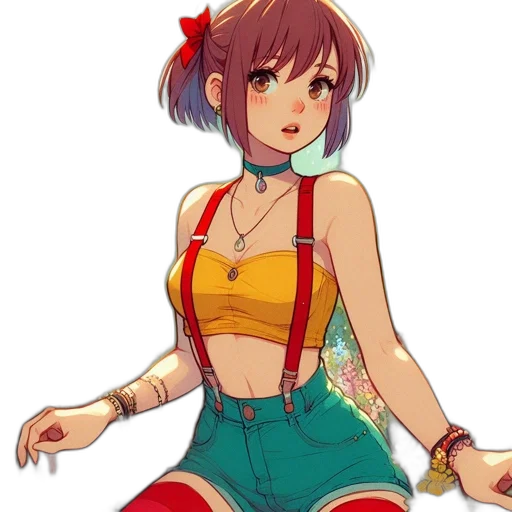 dress, staff, creature, flower transparent PNG cut-out