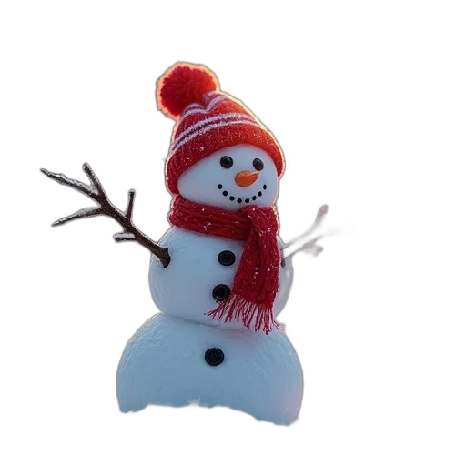 hat, 3d render, snow, snowman transparent PNG cut-out