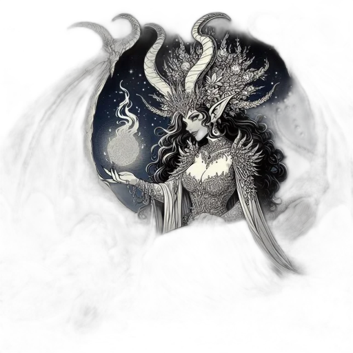 dragon, mask, creature, staff transparent PNG cut-out