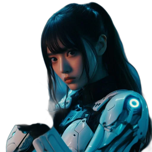 robot, face, jacket, concept art transparent PNG cut-out