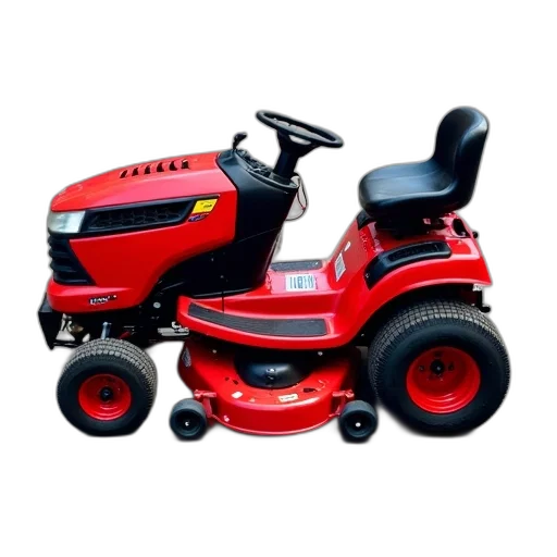 red, lawn, mower, black transparent PNG cut-out