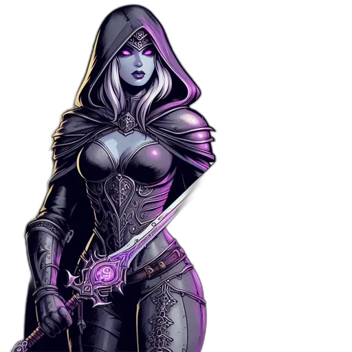 comic book art, concept art, fantasy art, dark transparent PNG cut-out