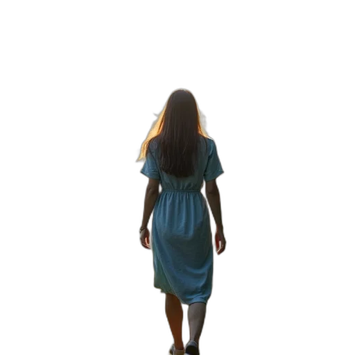 dress, staff, hair, face transparent PNG cut-out