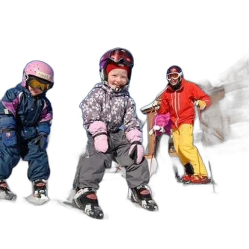 snow, family, enjoys, sunny transparent PNG cut-out