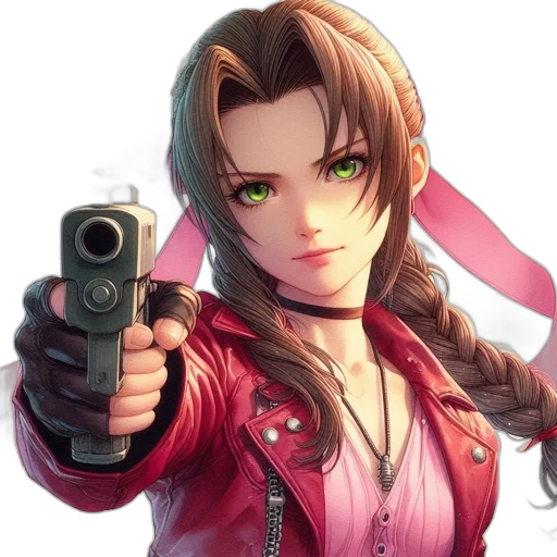 weapon, jacket, staff, face transparent PNG cut-out