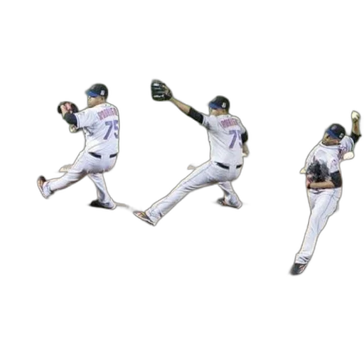 baseball, player, shown, three transparent PNG cut-out
