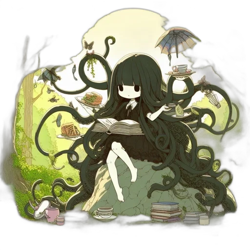 creature, hair, dress, mask transparent PNG cut-out