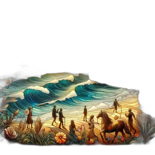 umbrella, fantasy art, concept art, oil painting transparent PNG cut-out