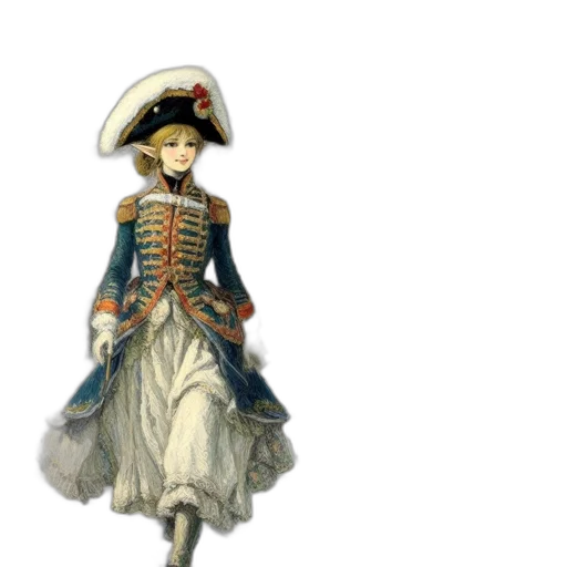 hat, dress, staff, crown transparent PNG cut-out