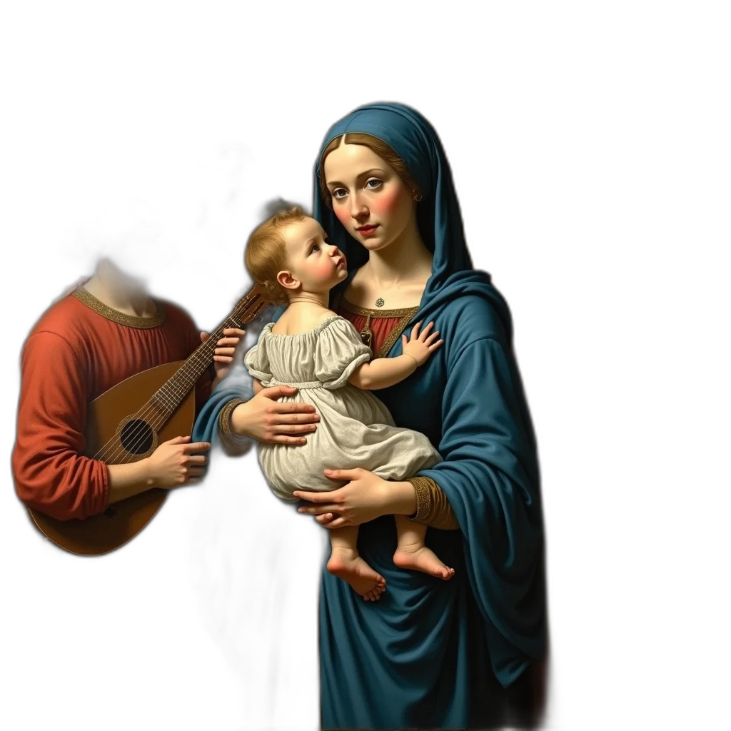 photorealistic, oil painting, renaissance-style, painting transparent PNG cut-out