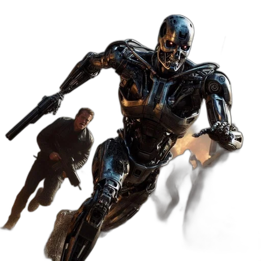 robot, concept art, 3d render, comic book art transparent PNG cut-out