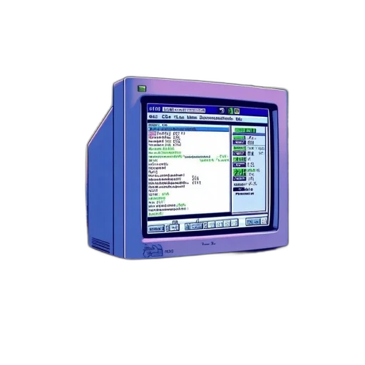 robot, old-school, computer, setup transparent PNG cut-out