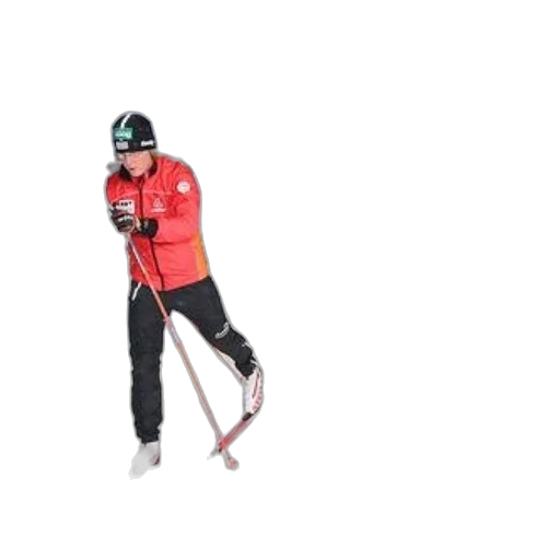 staff, three, cross-country, skiers transparent PNG cut-out