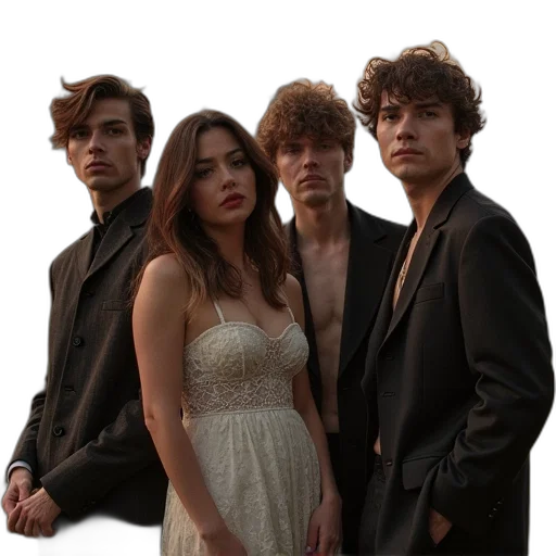 dress, grupo, band, photo transparent PNG cut-out