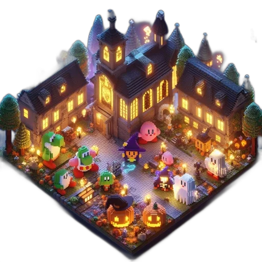concept art, pixel art, fantasy art, 3d render transparent PNG cut-out