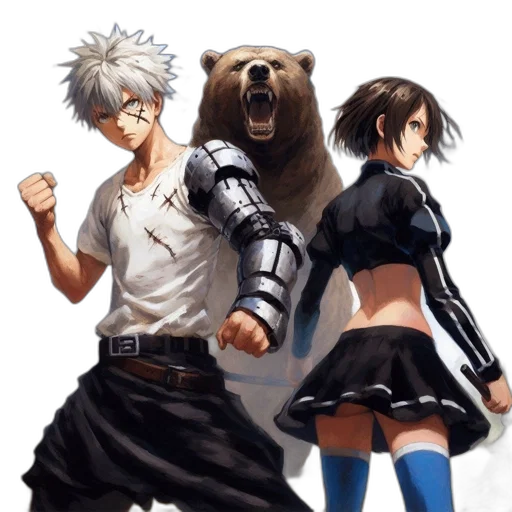 concept art, anime, fantasy art, pixel art transparent PNG cut-out