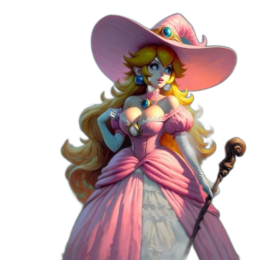 hat, staff, dress, weapon transparent PNG cut-out