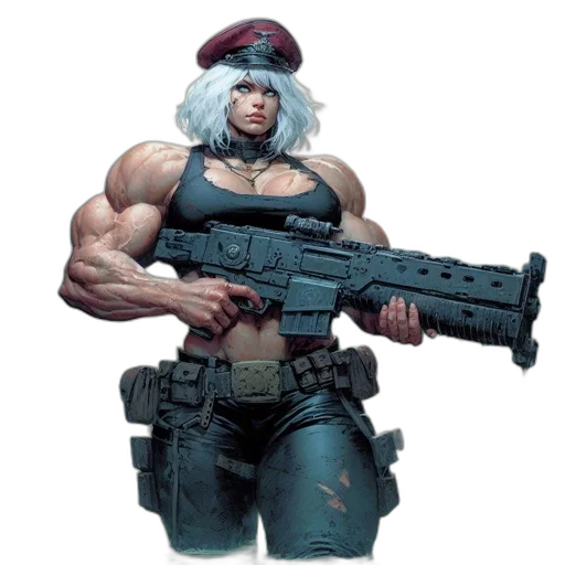 weapon, concept art, cyberpunk, comic book art transparent PNG cut-out