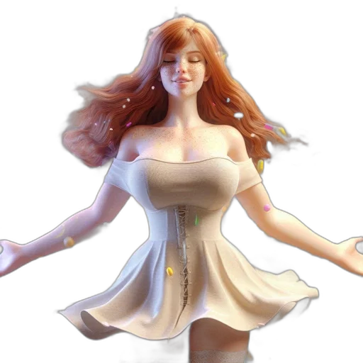 dress, 3d render, concept art, fantasy art transparent PNG cut-out