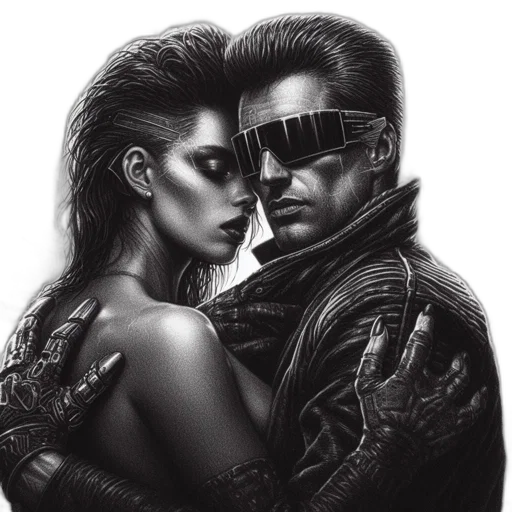 cyberpunk, comic book art, photorealistic, concept art transparent PNG cut-out