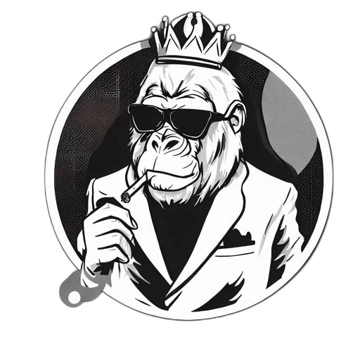 jacket, crown, animal, staff transparent PNG cut-out