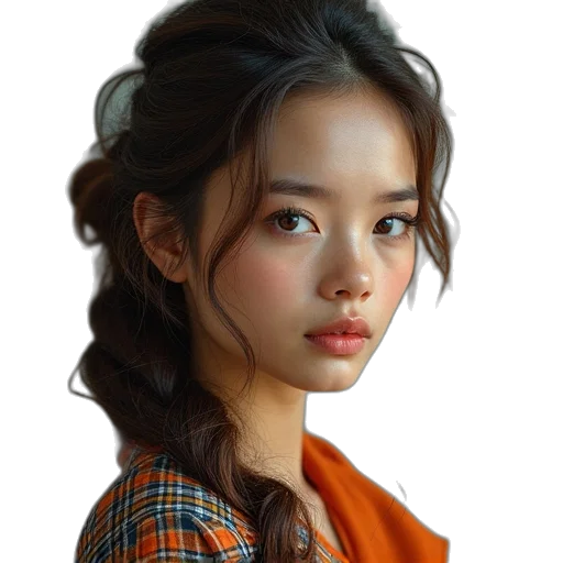 face, hair, jewelry, dress transparent PNG cut-out