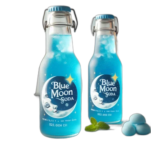 bottle, blue, two, glass transparent PNG cut-out