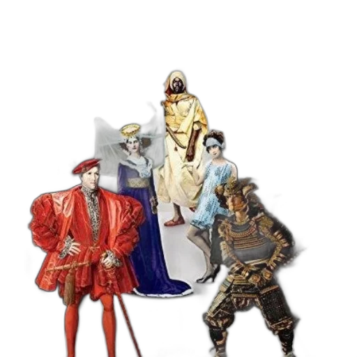 crown, jacket, staff, sword transparent PNG cut-out