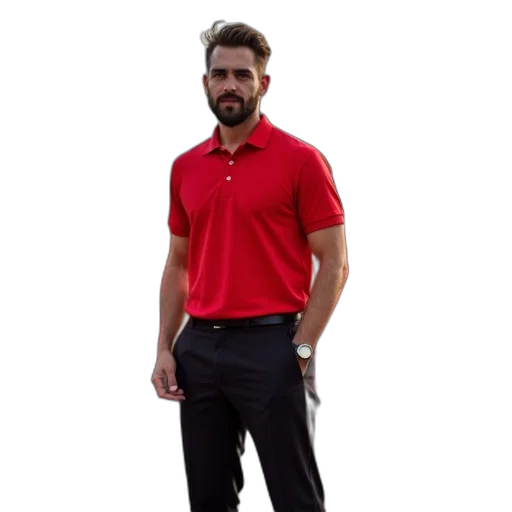 staff, jacket, 3d render, red transparent PNG cut-out