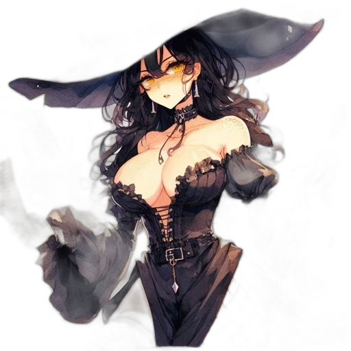 dress, hat, staff, mask transparent PNG cut-out