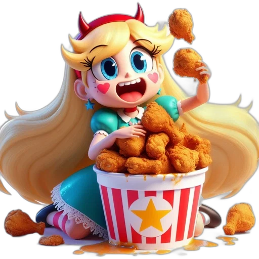 food, creature, crown, 3d render transparent PNG cut-out