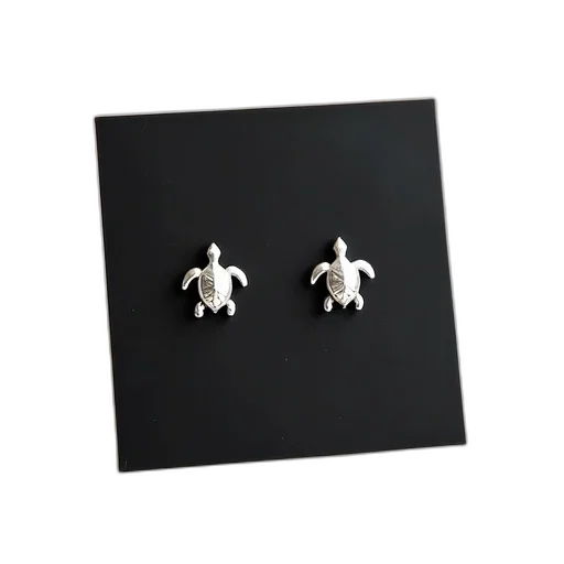 jewelry, pair, silver, turtle-shaped transparent PNG cut-out