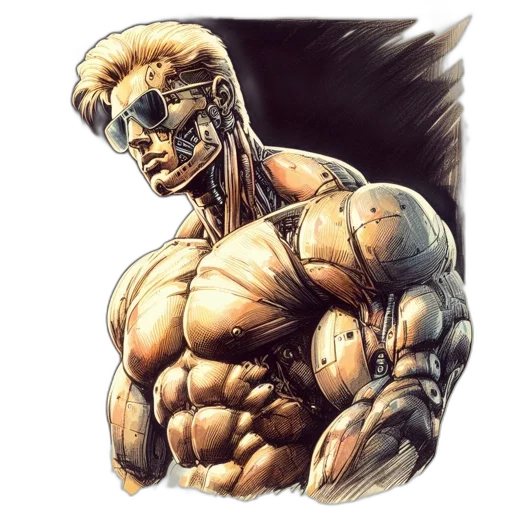 face, comic book art, concept art, photorealistic transparent PNG cut-out