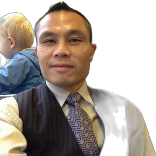 staff, man, vest, tie transparent PNG cut-out