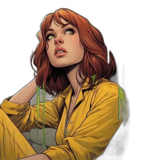 jacket, comic book art, concept art, fantasy art transparent PNG cut-out