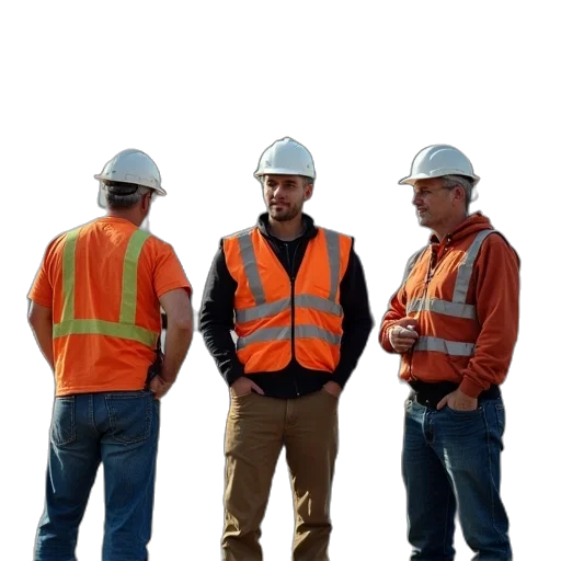 staff, jacket, hat, some transparent PNG cut-out