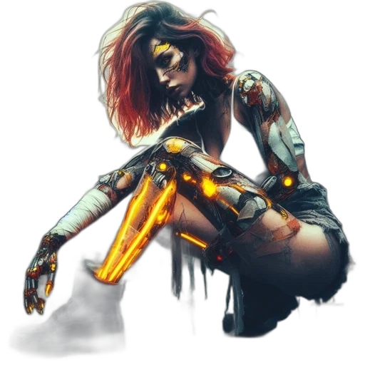 robot, weapon, cyberpunk, concept art transparent PNG cut-out