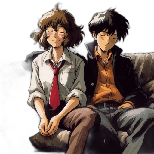 anime, concept art, comic book art, watercolor transparent PNG cut-out