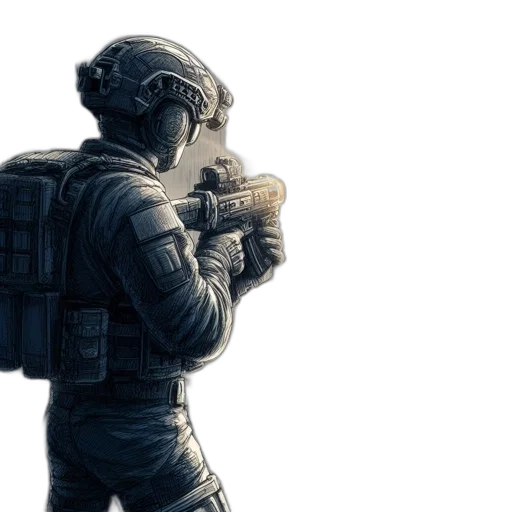 weapon, jacket, robot, concept art transparent PNG cut-out